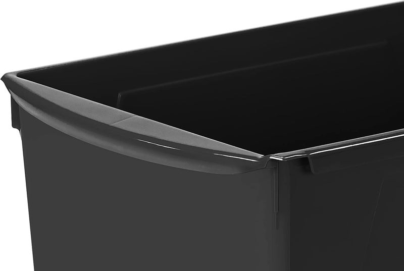 Storex Extra-Large Book Bin, Interlocking Plastic Organizer for Home, Office and Classroom, Black, 1-Pack (71130A06C) - Image 2